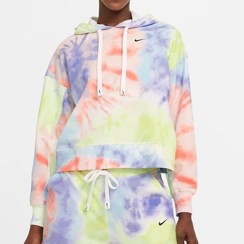Nike tie dye multicolor purple pulse REVOLVE  hooded sweatshirt